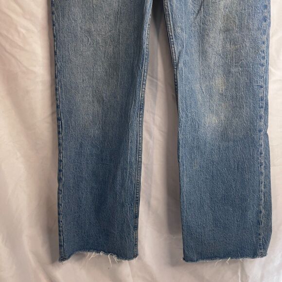 Abercrombie & Fitch 90s Relaxed Jean High Rise Raw Hem Curve Love Size 27-4R - Picture 6 of 10
